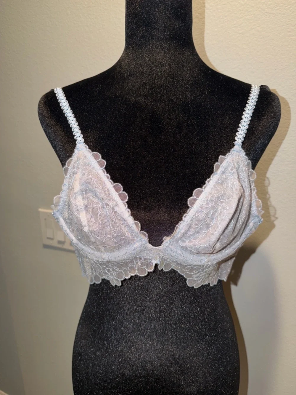 Intimately Free People Delicate Lace Bralette Bra in Light Blue